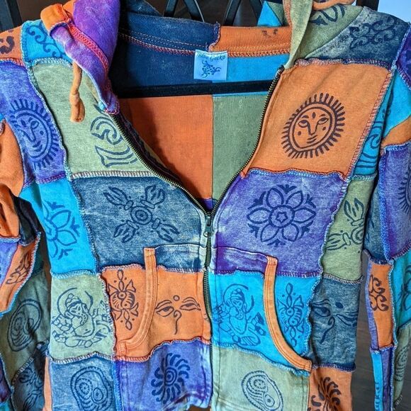 Blue Gecko Women's Patchwork Hoodie - Small - Picture 2 of 4